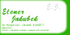 elemer jakubek business card